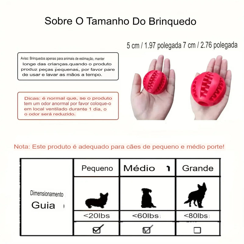 🐶 Dog Toy Ball – Bola Interativa com Elástico | Mordedor Resistente e Alimentador de Petiscos