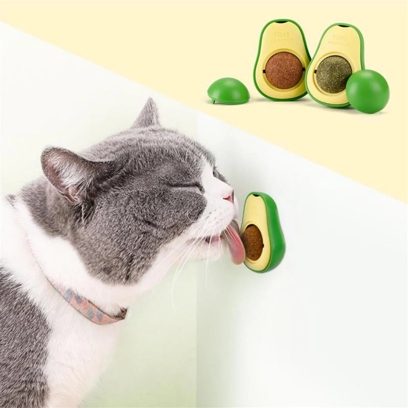 Catnip de Abacate para Gatos – Erva Natural Relaxante com Adesivo de Parede