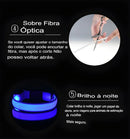 Coleira de Nylon com LED para Cães – Segurança Noturna com Brilho no Escuro