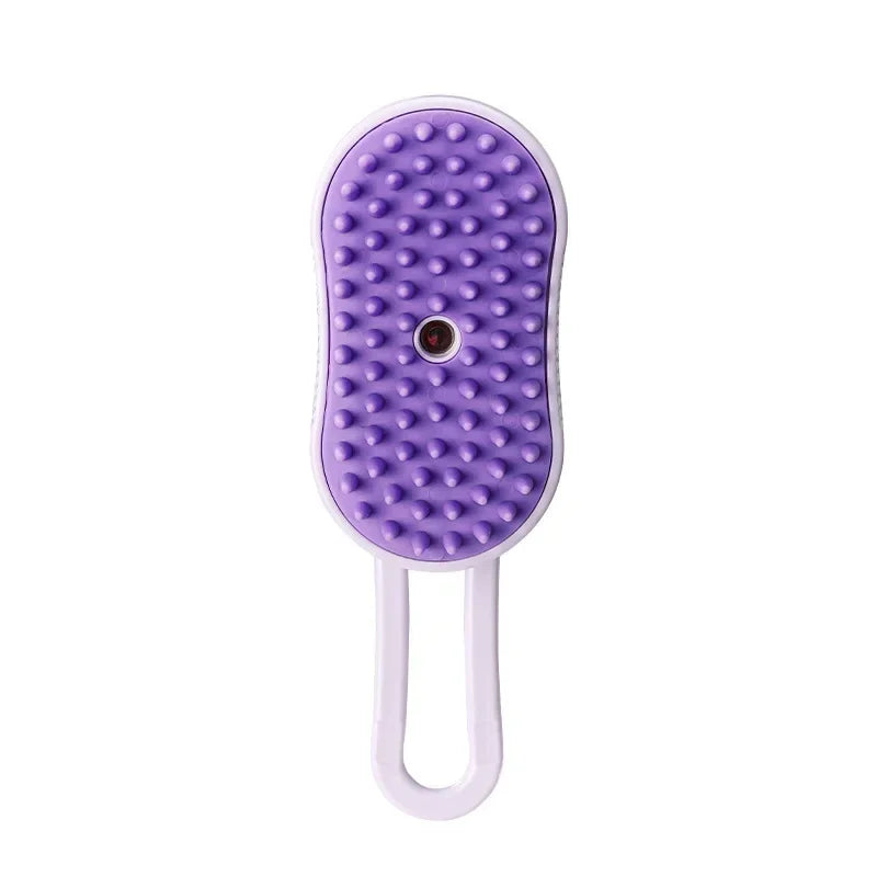 Escova Massageadora com Spray para Pets: Remova Pelos Soltos e Higienize sem Banho!